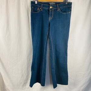 Seven7 Jeans Wide Leg Dark Wash Raw Hem Mid-Rise‎ Size 29